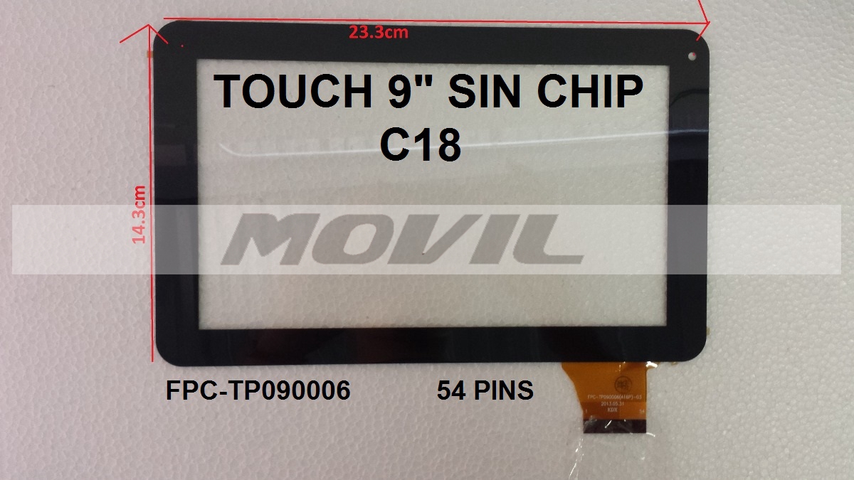 Touch tactil para tablet flex 9 inch SIN CHIP C18 FPC-TP090006 54PINS